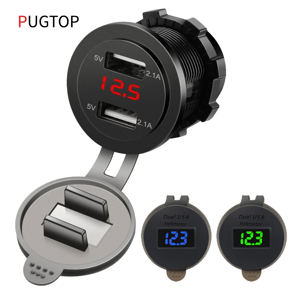 12V 24V Dual Port Car Moto USB Charger Power Outlet For Ipad Iphone Car Boat Mobile Phones Led Voltage Meter For Car Motorcycle
12V 24V Dual Port Car Moto USB Charger Power Outlet For Ipad Iphone Car Boat Mobile Phones Led Voltage Meter For Car Motorcycle