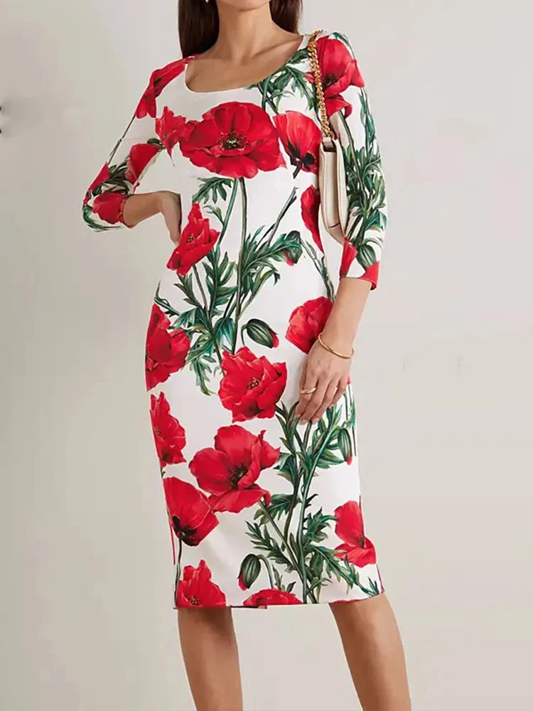 Retro spring and summer new skirt round neck printed long sleeve dress slim hip party dress fashion chic elegant women's dress.
Retro spring and summer new skirt round neck printed long sleeve dress slim hip party dress fashion chic elegant women's dress.