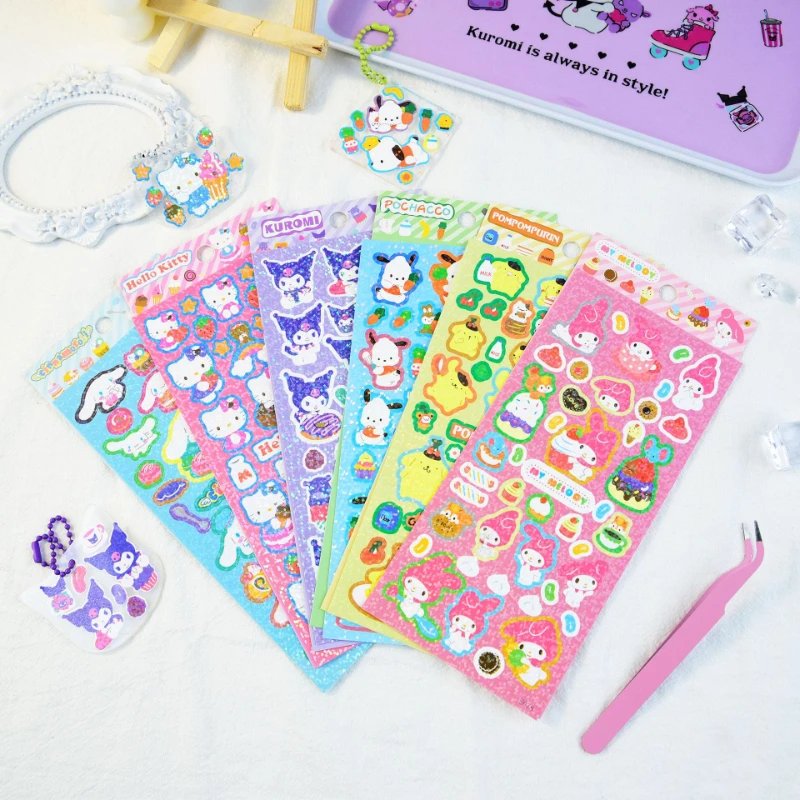 Sanrio Food Cute Flashy Film Guka Sticker Kuromi Jade Guigou Hand Book Photo Album Diy Decorative Toy Festival Gift
Sanrio Food Cute Flashy Film Guka Sticker Kuromi Jade Guigou Hand Book Photo Album Diy Decorative Toy Festival Gift