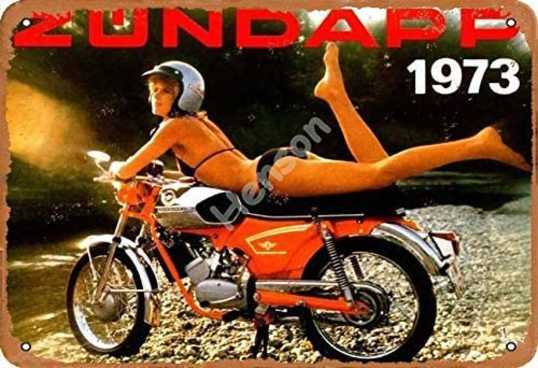 Zundapp 1973 Motorcycle Hot Girl Vintage Tin Sign Art Iron Painting Rusty Poster Decoration Aluminum plaque
Zundapp 1973 Motorcycle Hot Girl Vintage Tin Sign Art Iron Painting Rusty Poster Decoration Aluminum plaque