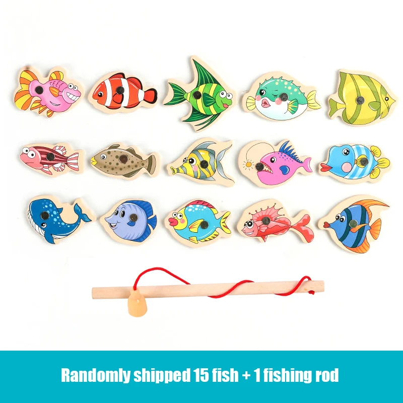 Montessori Wooden Magnetic Fishing Toys For Baby Cartoon Marine Life Cognition Fish Games Education Parent-Child Interactive Toy
Montessori Wooden Magnetic Fishing Toys For Baby Cartoon Marine Life Cognition Fish Games Education Parent-Child Interactive Toy