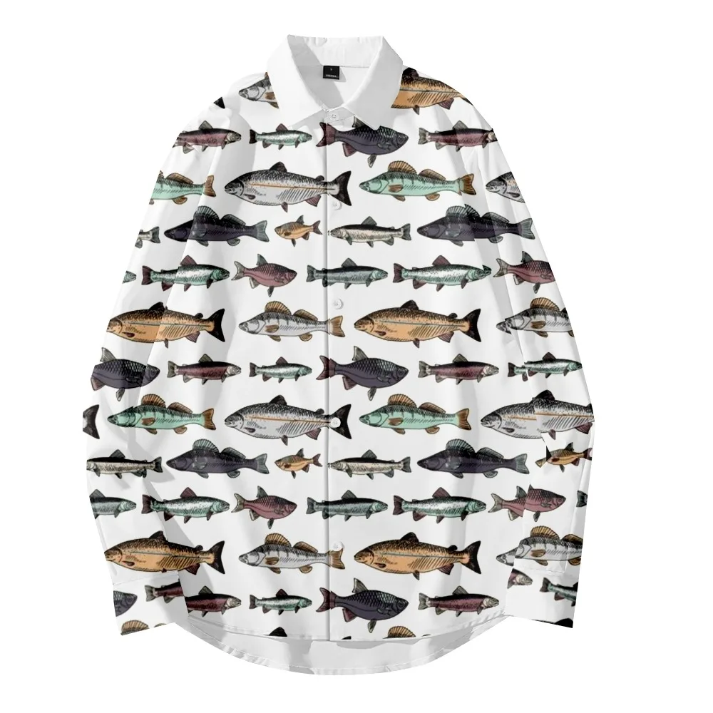 Sea fish group print beach style shirt casual beach sea fish pattern men's and women's spring and autumn long-sleeved shirt
Sea fish group print beach style shirt casual beach sea fish pattern men's and women's spring and autumn long-sleeved shirt