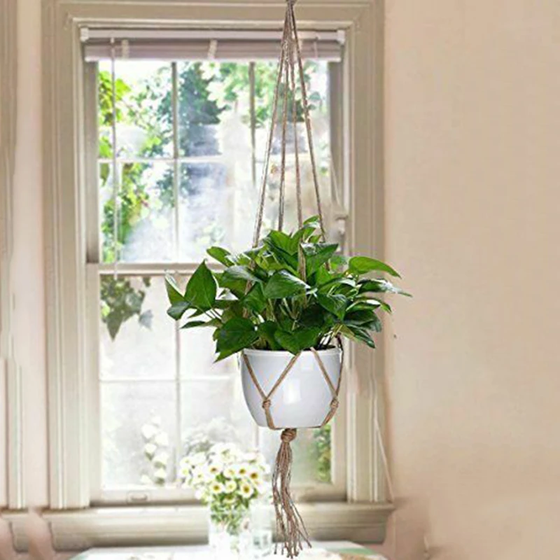 4PCS Jute Rope Plant Holders Plant Flower Pot Hangers Hanging Decor Knotted Lifting Rope Home Garden Supplies
4PCS Jute Rope Plant Holders Plant Flower Pot Hangers Hanging Decor Knotted Lifting Rope Home Garden Supplies