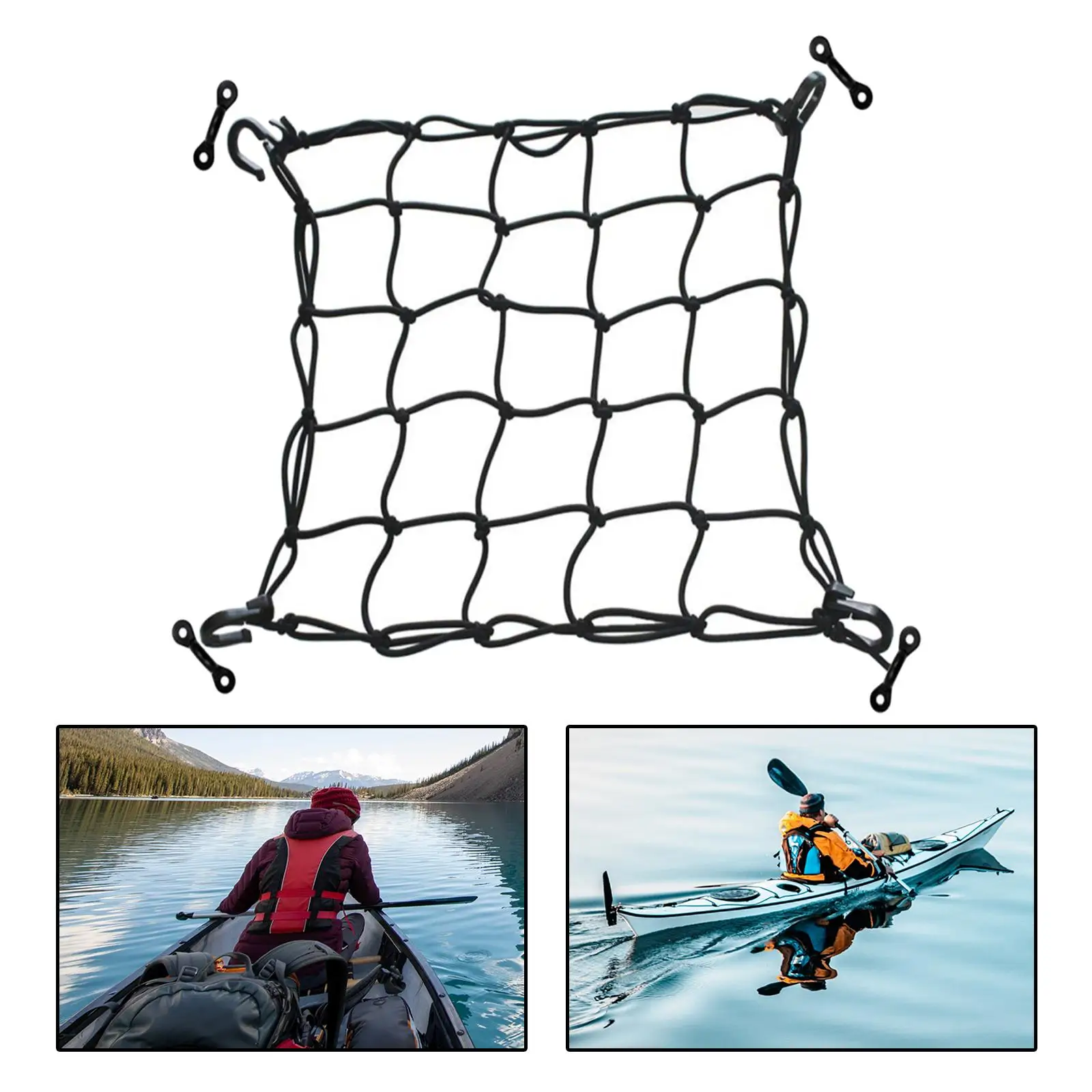 Kayak Canoe Deck Cargo Net Bungee Net DIY Accessory With Hooks C Buckles Screws Water Sports Accessories 38x38cm
Kayak Canoe Deck Cargo Net Bungee Net DIY Accessory With Hooks C Buckles Screws Water Sports Accessories 38x38cm