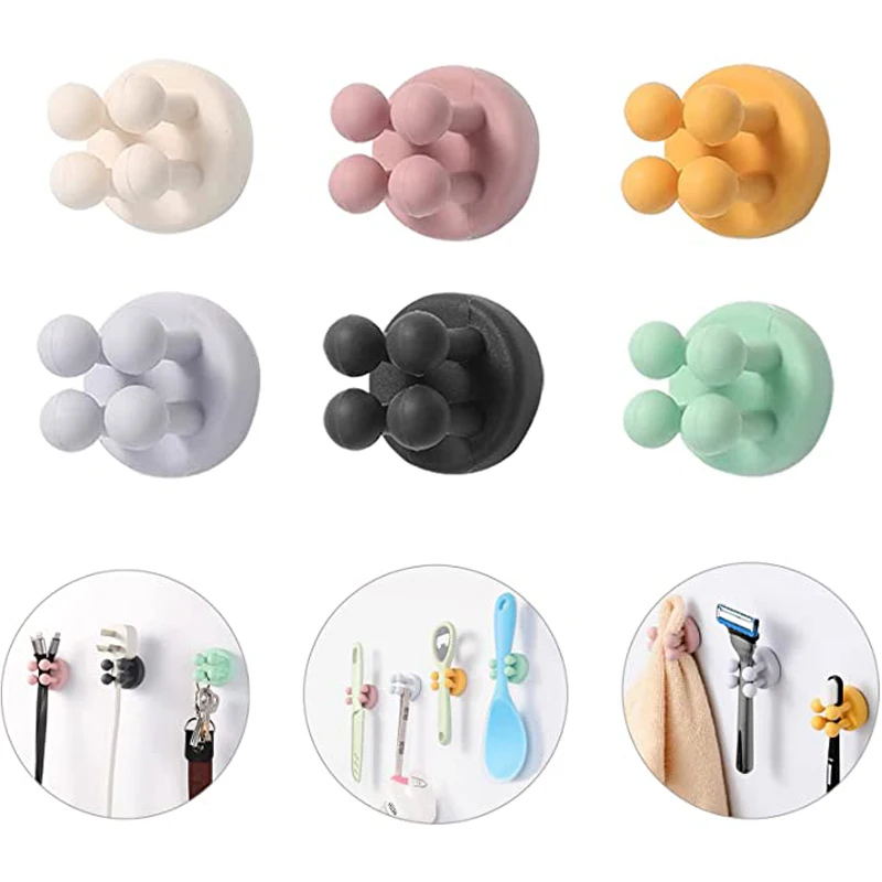 6pcs Self Adhesive Hooks Holders for Hanging Towel Key Clothes Plug Cable Silicone Hooks Stick to Wall Door for Home Decoration
6pcs Self Adhesive Hooks Holders for Hanging Towel Key Clothes Plug Cable Silicone Hooks Stick to Wall Door for Home Decoration