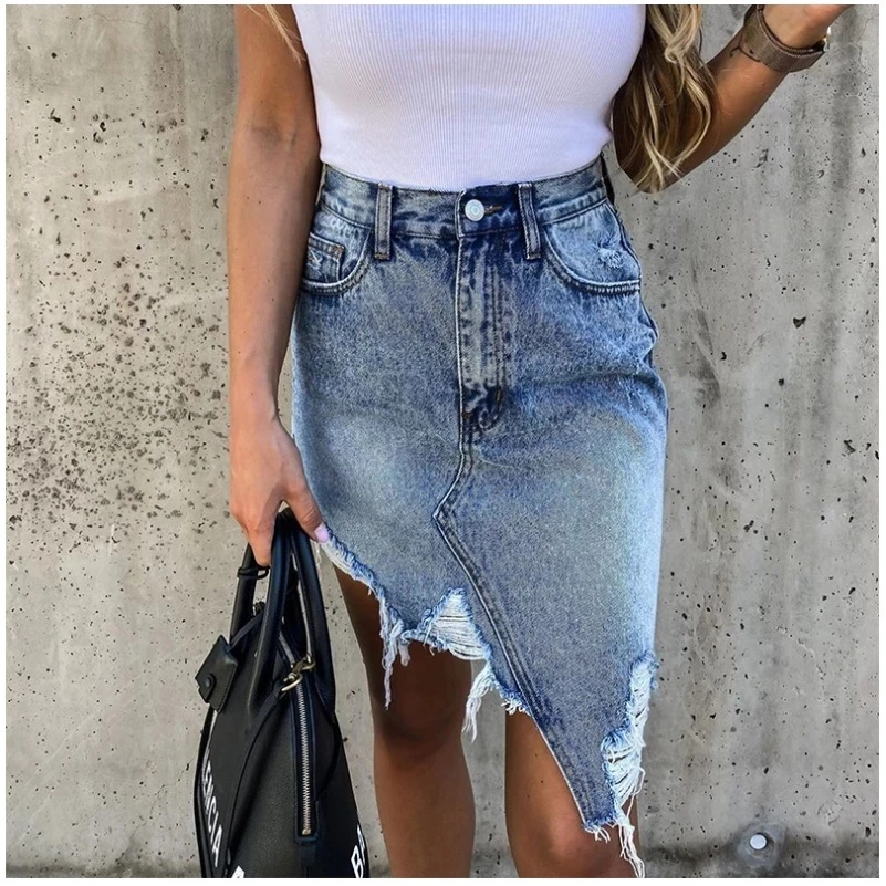 Brand New Woman Trendy Retro Washed Irregular Denim Skirt Female Summer High Waist Denim Skirts Elastic Bodycon Hip Saia jeans
Brand New Woman Trendy Retro Washed Irregular Denim Skirt Female Summer High Waist Denim Skirts Elastic Bodycon Hip Saia jeans