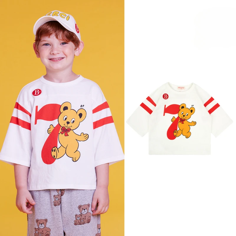 Bebe Store (In stock) 베베베베 2022 spring children beige 8-point sleeve round neck T-shirt top
Bebe Store (In stock) 베베베베 2022 spring children beige 8-point sleeve round neck T-shirt top