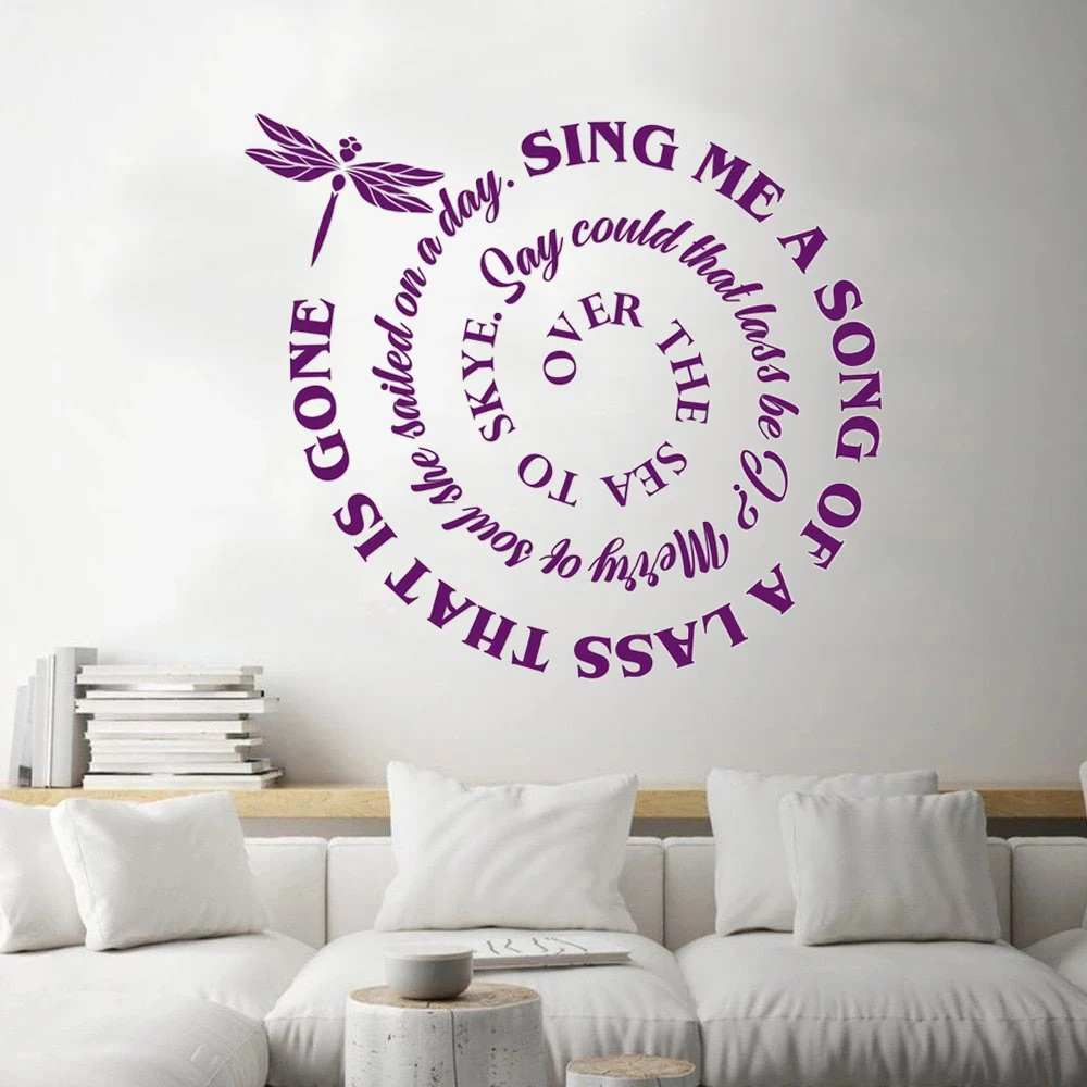 Sing Me A Sog Of A Lass Spiral Quotes Wall Decals Vinyl Family Stickers For Bedroom Livingroom Decor Murals Removable HJ1621
Sing Me A Sog Of A Lass Spiral Quotes Wall Decals Vinyl Family Stickers For Bedroom Livingroom Decor Murals Removable HJ1621
