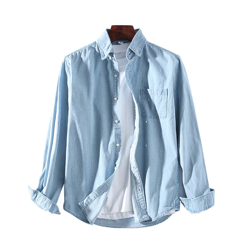 Men's Denim Long Sleeve Shirt Spring and Autumn 100%cotton Soft Fashion Casual Retro Shirt Jacket Male Brand Clothes Men Shirts
Men's Denim Long Sleeve Shirt Spring and Autumn 100%cotton Soft Fashion Casual Retro Shirt Jacket Male Brand Clothes Men Shirts