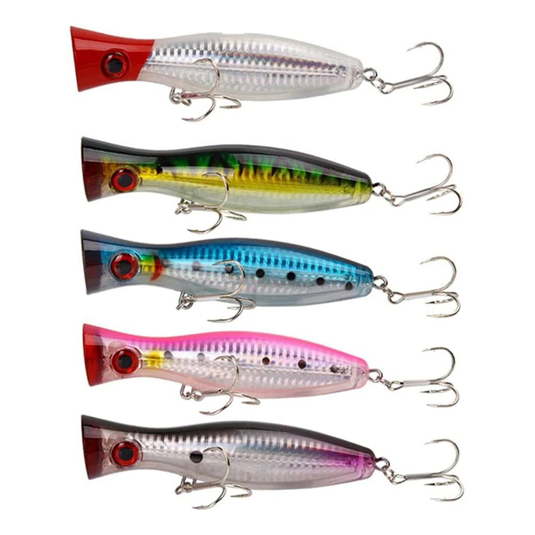 Surface Fishing Lures - Popper - Catching / Spinning Fishing Pack - Sea Fishing - 5 Pieces - 12.5cm and 40 Grams
Surface Fishing Lures - Popper - Catching / Spinning Fishing Pack - Sea Fishing - 5 Pieces - 12.5cm and 40 Grams