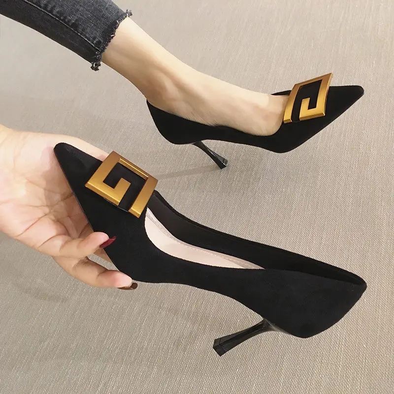 High Heels Pumps For Women Sexy Pointed Toe Metal Stiletto Heels Wedding Party Shoes Woman Spring Summer Shallow Mouth Shoes 
High Heels Pumps For Women Sexy Pointed Toe Metal Stiletto Heels Wedding Party Shoes Woman Spring Summer Shallow Mouth Shoes
