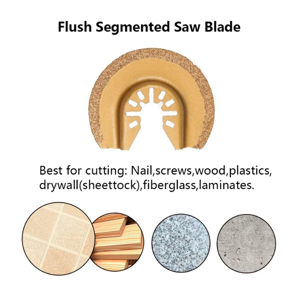 64mm Diamond Quick Release Oscillating Saw Blade Semicircle DIY Multi Tools Cutting Disc Home DIY Power Tool Accessories
64mm Diamond Quick Release Oscillating Saw Blade Semicircle DIY Multi Tools Cutting Disc Home DIY Power Tool Accessories