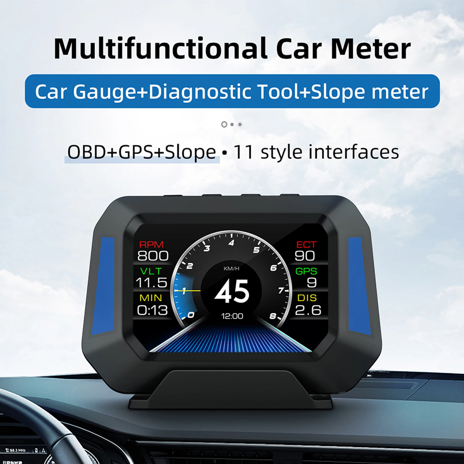 Car Head-up Display Universal Auto Inclinometer Level Sensor HUD Gradient GPS Real-time Off-road Vehicle Speedometer Accessories
Car Head-up Display Universal Auto Inclinometer Level Sensor HUD Gradient GPS Real-time Off-road Vehicle Speedometer Accessories