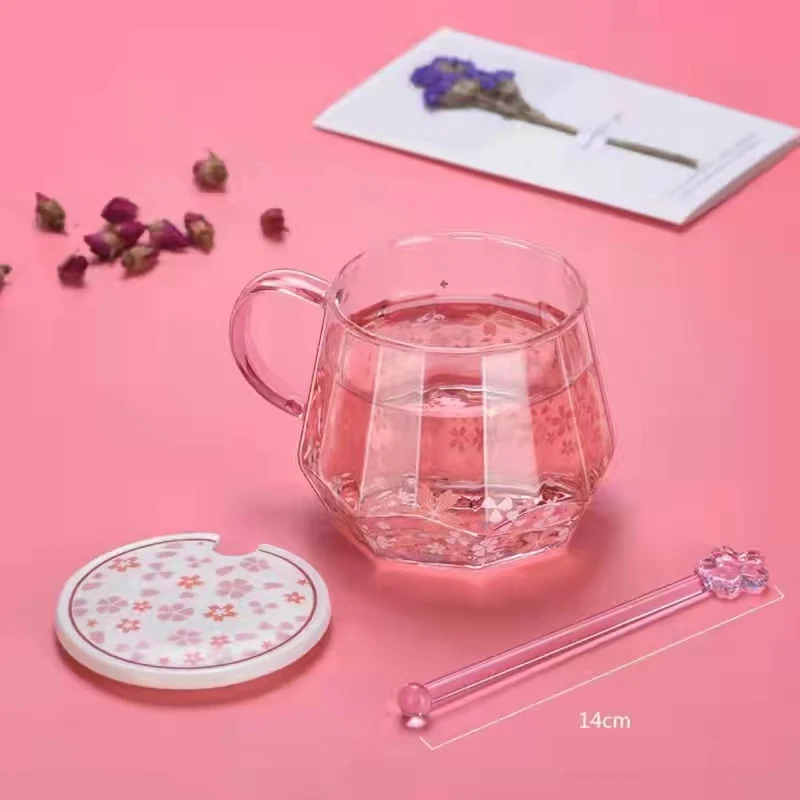 Cherry Blossom Cup Heat-resistant Glass Cup With Spoon Cover Lovely Girl Fresh Flower Cup Office Drinking Gift Box
Cherry Blossom Cup Heat-resistant Glass Cup With Spoon Cover Lovely Girl Fresh Flower Cup Office Drinking Gift Box