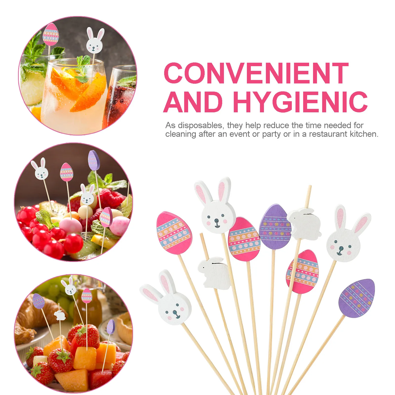 120pcs Easter Disposable Food Picks Rabbit Bunny Egg Fruit Forks Bamboo Skewers for Snacks Buffet Stick Cupcake Toothpick
120pcs Easter Disposable Food Picks Rabbit Bunny Egg Fruit Forks Bamboo Skewers for Snacks Buffet Stick Cupcake Toothpick