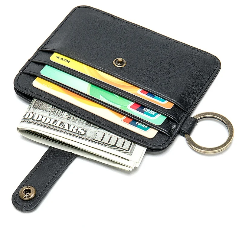 

Men Genuine Leather Slim Wallet Male Small Purse Mini Money Bag Walet Thin Portomonee Carteras Man's Wallet Card Holder