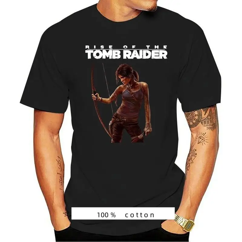 

Funny Men t shirt white t-shirt tshirts Black tee Women's Rise Of The Tomb Raider Lara Croft T Shirt Graphic Black