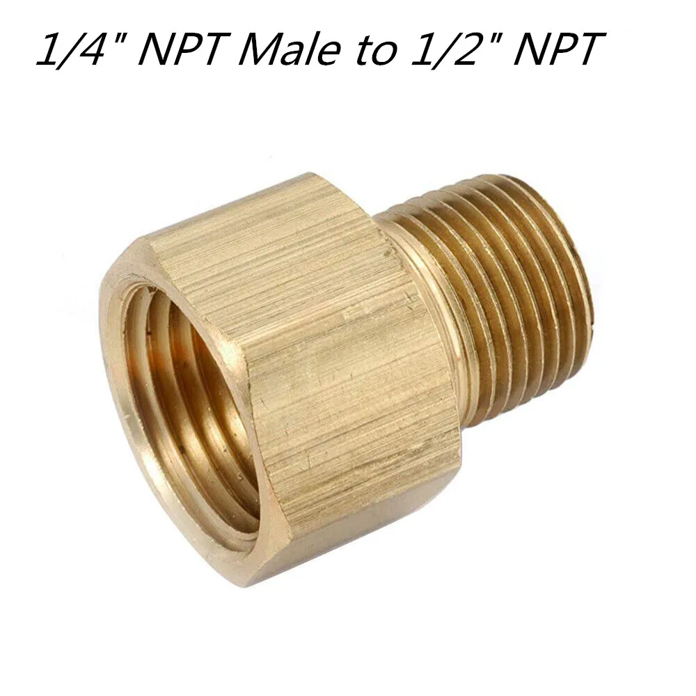 1/4" NPT Male to 1/2" NPT Female Brass Pipe Connector Fitting Quick Coupler Adapter
1/4" NPT Male to 1/2" NPT Female Brass Pipe Connector Fitting Quick Coupler Adapter