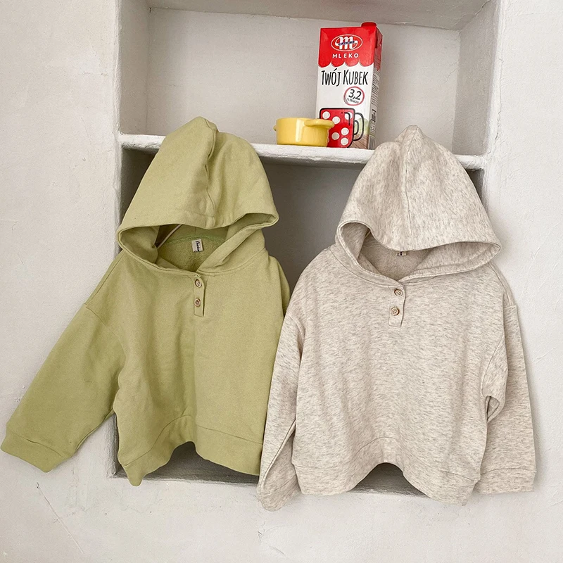 Korean Style Children Solid Color Hoodie Cotton Long Sleeve T-shirt 1-6Yrs Kids T-shirt Baby Girls Boys Casual Pullover Tops 
Korean Style Children Solid Color Hoodie Cotton Long Sleeve T-shirt 1-6Yrs Kids T-shirt Baby Girls Boys Casual Pullover Tops