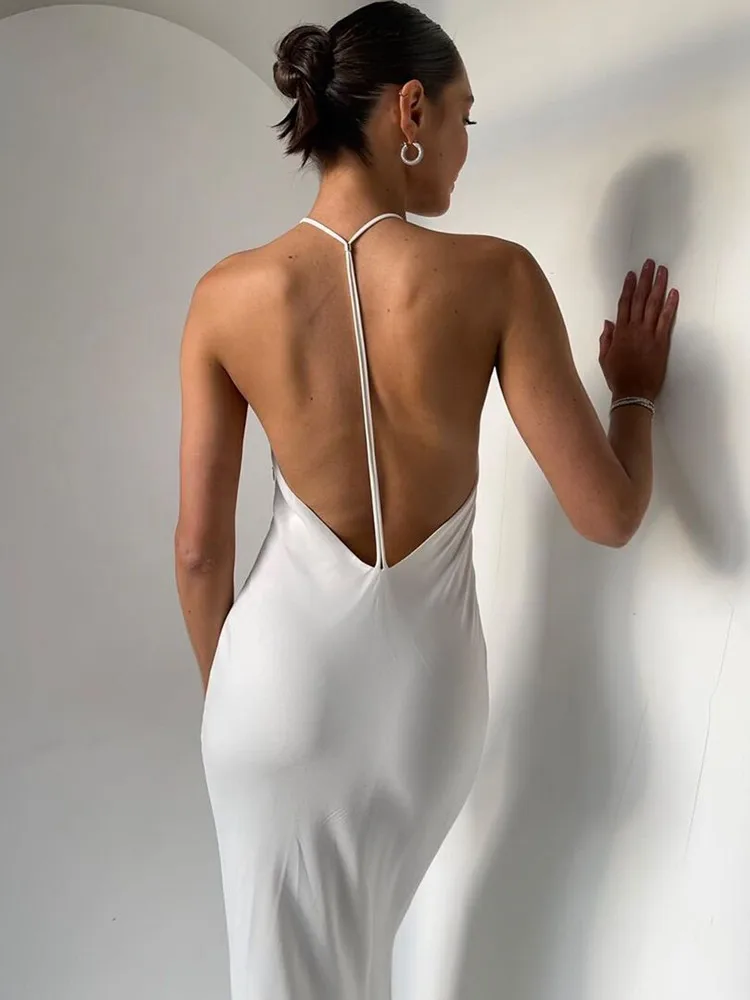 EYouth White Satin Strap Maxi Dress Backless Bodycon Sexy Party Elegant Club Festival 2022 Women Holiday Clothes Evening
EYouth White Satin Strap Maxi Dress Backless Bodycon Sexy Party Elegant Club Festival 2022 Women Holiday Clothes Evening