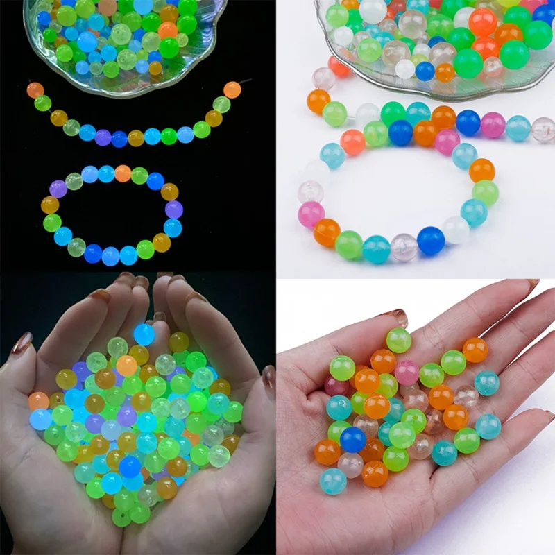 

Glow In The Dark Fishing Loose Beads for Luminous Locket Necklace DIY Jewelry Making Acrylic Bead Decoration Stones Crafts