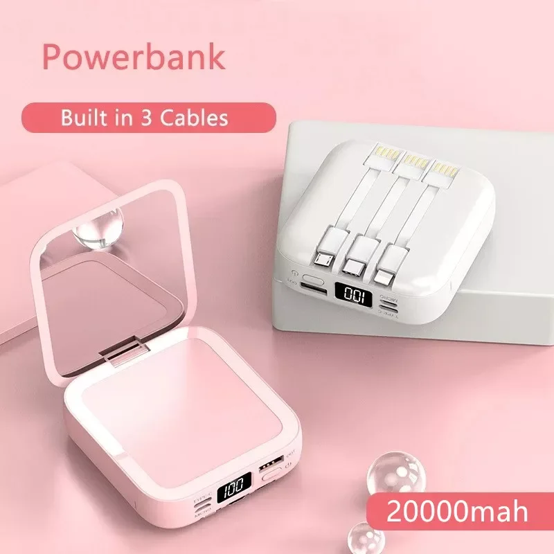 20000mAh Portable Mini Power Bank Makeup Mirror LED Digital Display Powerbank External Battery Pack Power Bank For Mobile Phones
20000mAh Portable Mini Power Bank Makeup Mirror LED Digital Display Powerbank External Battery Pack Power Bank For Mobile Phones