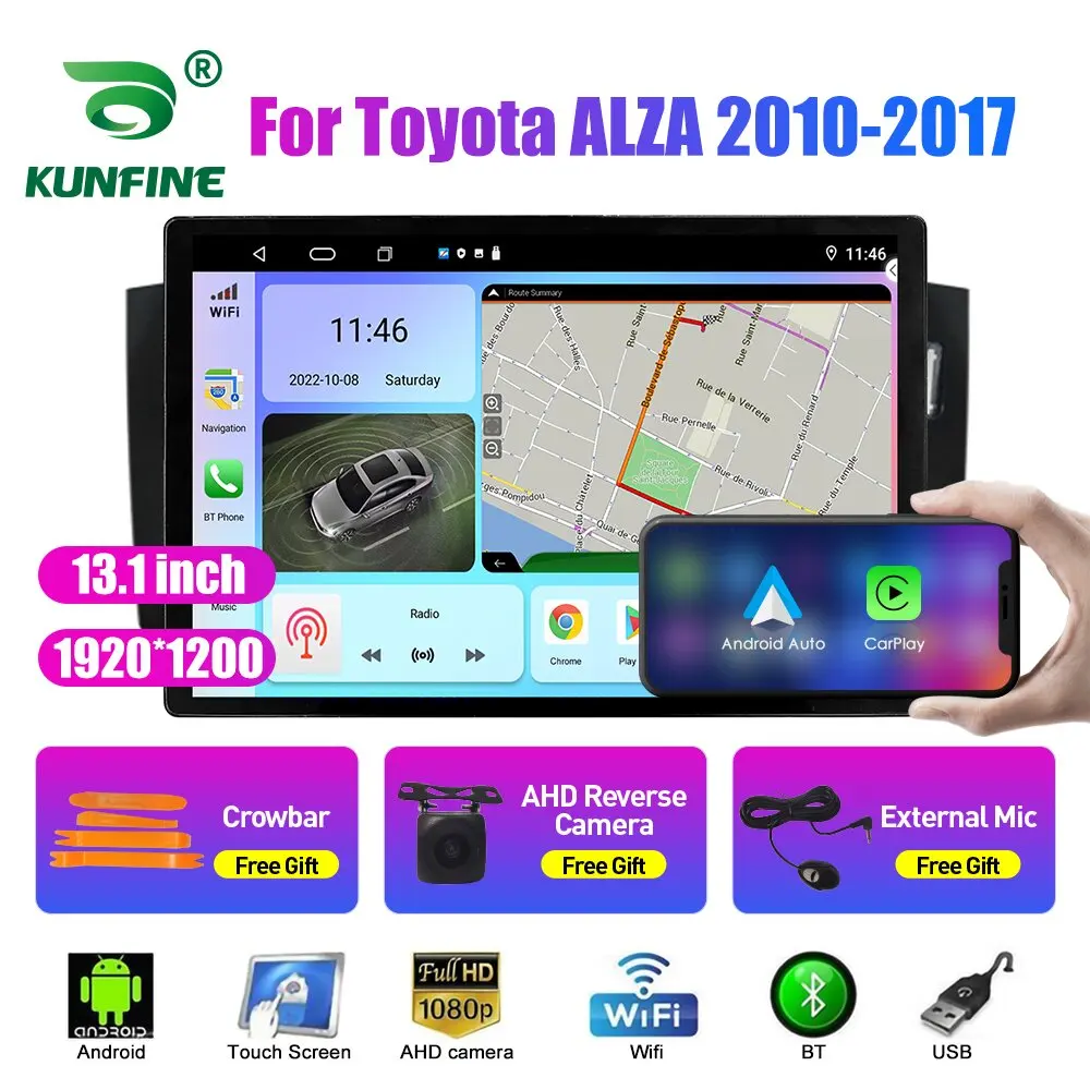 

Автомобильный радиоприемник 13,1 дюйма для Toyota ALZA 2010 2011-2017, автомобильный DVD GPS-навигатор, стерео Carplay, 2 Din, Центральный Мультимедиа, Android авто