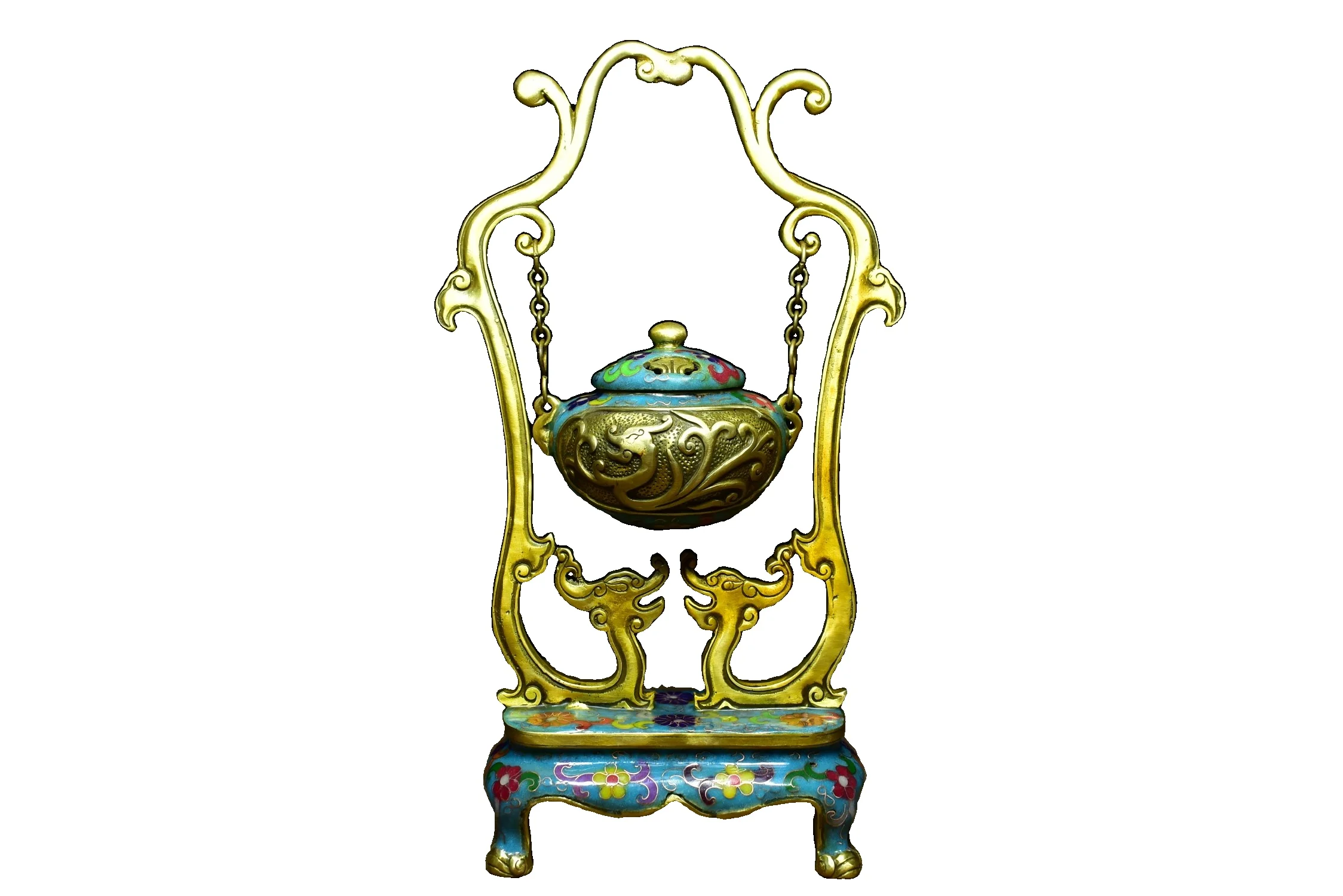 LAOJUNLU A Cloisonné Hanging Burner On Brass Chinese Traditional Style Antiques Fine Art Gifts Crafts
LAOJUNLU A Cloisonné Hanging Burner On Brass Chinese Traditional Style Antiques Fine Art Gifts Crafts