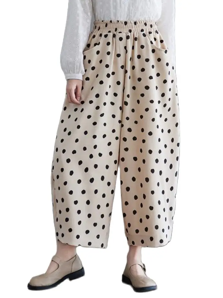 Dot Print Ankle-length Pants Wide Leg Pants Women Vintage Fashion Casual Elastic High Waist Summer Pants Harem Pleated Trousers
Dot Print Ankle-length Pants Wide Leg Pants Women Vintage Fashion Casual Elastic High Waist Summer Pants Harem Pleated Trousers