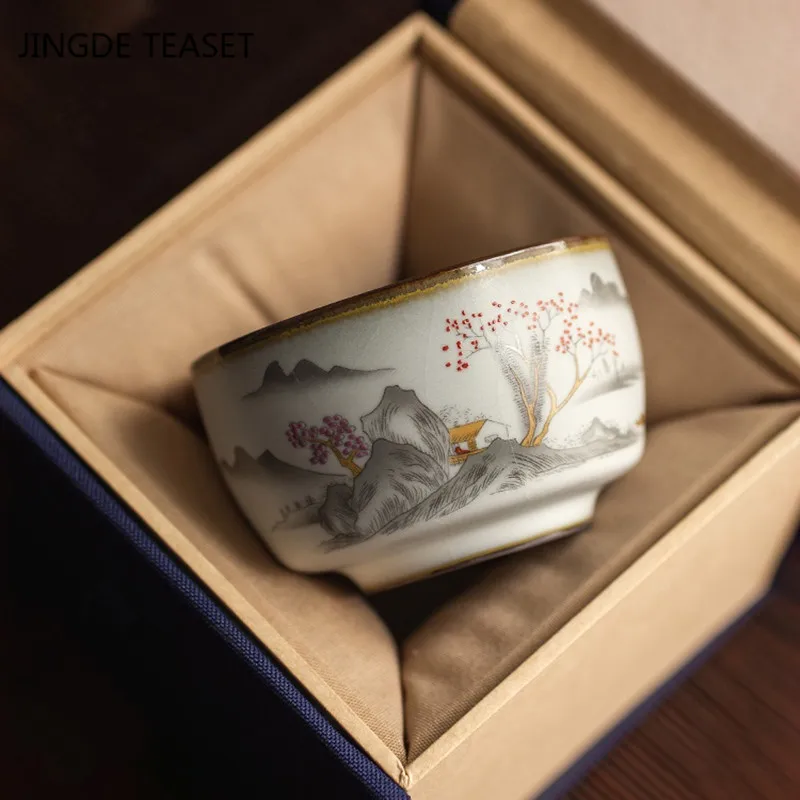 Chinese Ru kiln ceramic tea cup anti scale tea cup ceramic multicolor master personal single-drink is a good one
Chinese Ru kiln ceramic tea cup anti scale tea cup ceramic multicolor master personal single-drink is a good one