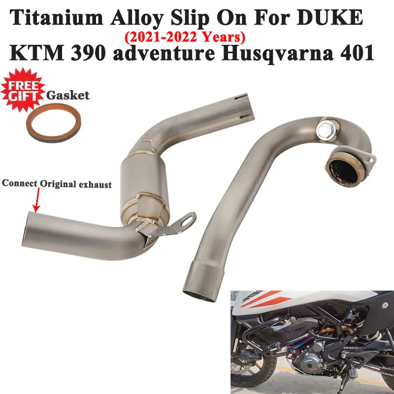 For DUKE KTM 390 adventure Husqvarna 401 2020 2021 2022 Motorcycle Exhaust Escape High Position Titanium Alloy Front Link Pipe
For DUKE KTM 390 adventure Husqvarna 401 2020 2021 2022 Motorcycle Exhaust Escape High Position Titanium Alloy Front Link Pipe