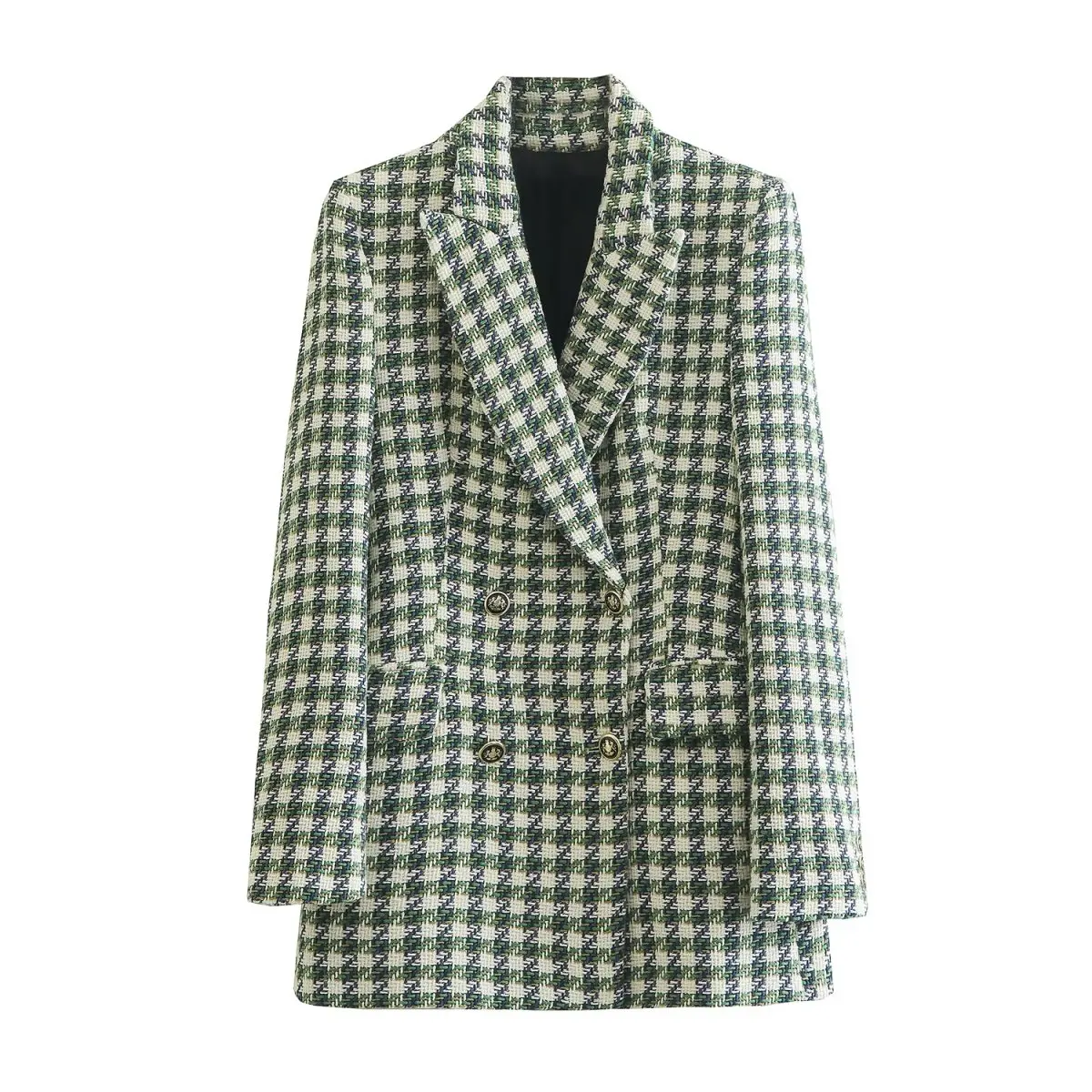 SuperAen European and American Style Women's New 2022 Plaid Double Row Buckle Collar Long Sleeve Jacket Coat
SuperAen European and American Style Women's New 2022 Plaid Double Row Buckle Collar Long Sleeve Jacket Coat