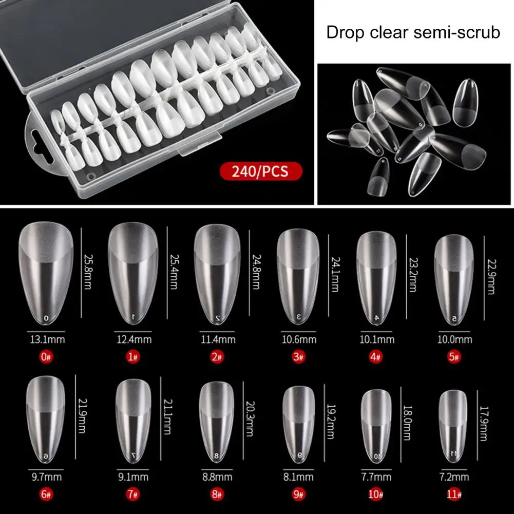False Nail Tips 240Pcs/Box Fashionable Creative Long-lasting Frosted Extend False Nail Household Supply
False Nail Tips 240Pcs/Box Fashionable Creative Long-lasting Frosted Extend False Nail Household Supply
