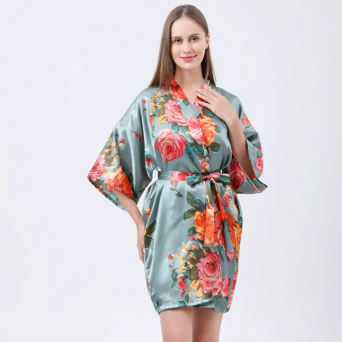 Bride Wedding Underwear Robe Gown Sexy Cardigan Kimono Bathrobe Rayon Women's Print Floral Nightdress Summer Casual Home Clothes
Bride Wedding Underwear Robe Gown Sexy Cardigan Kimono Bathrobe Rayon Women's Print Floral Nightdress Summer Casual Home Clothes