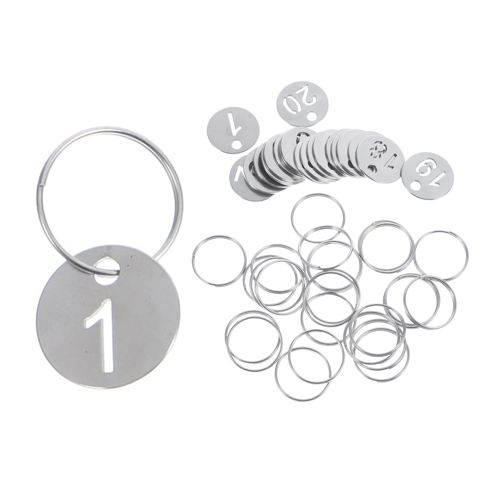 20 Pcs Key Ring Number Plate Keyring Labels Stainless Steel Hollowed Numbered Tags
20 Pcs Key Ring Number Plate Keyring Labels Stainless Steel Hollowed Numbered Tags
