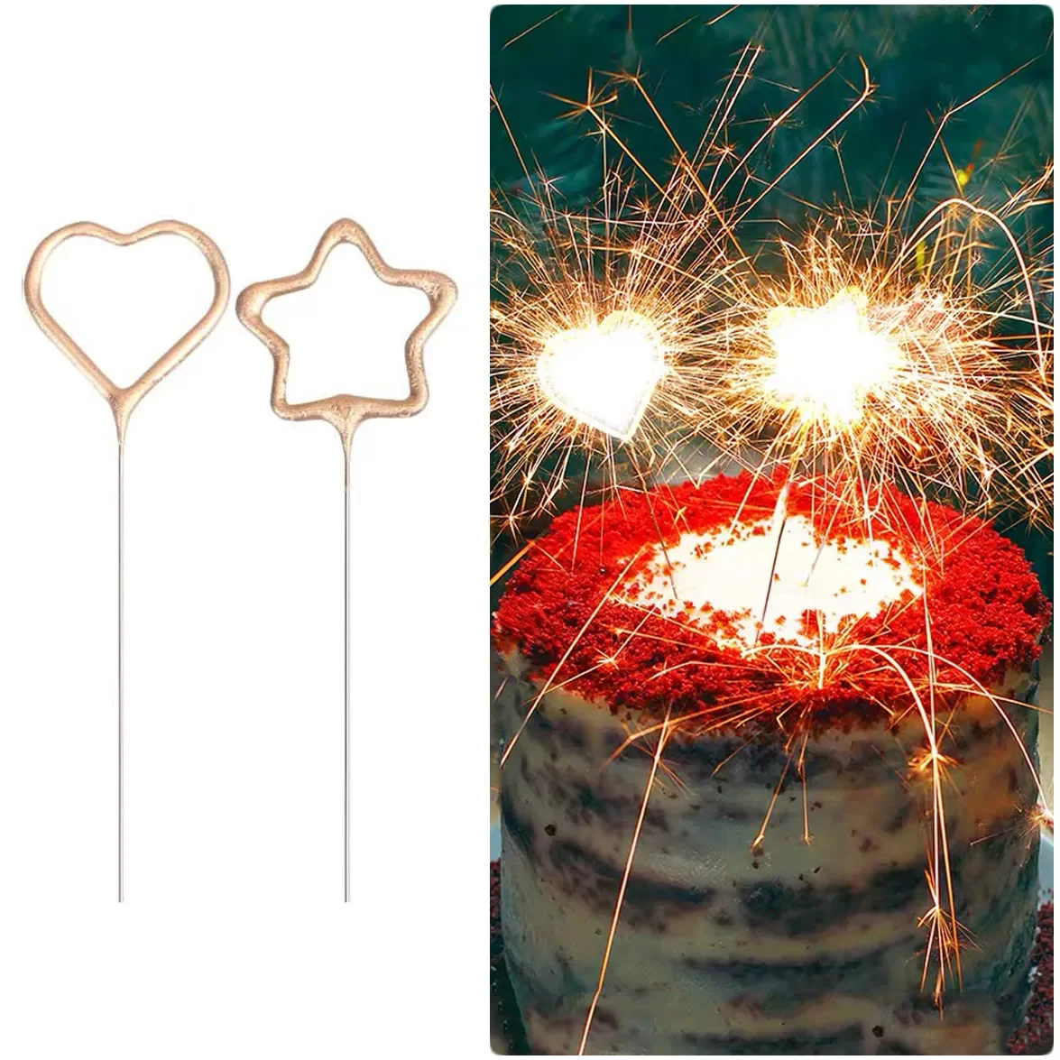 Creative Sparkler Candle Romantic Star Love Shaped Cake Toppers Candle Ornament For Birthday Wedding Anniversary Valentines Day
Creative Sparkler Candle Romantic Star Love Shaped Cake Toppers Candle Ornament For Birthday Wedding Anniversary Valentines Day