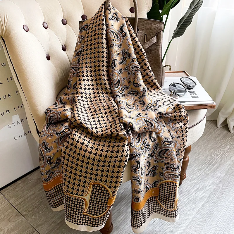 Vintage Headscarf Beach Stole Shawls And Wraps Silk Scarf Women Echarpe Pashmina Neckerchief Female Headband Bandana 2022
Vintage Headscarf Beach Stole Shawls And Wraps Silk Scarf Women Echarpe Pashmina Neckerchief Female Headband Bandana 2022