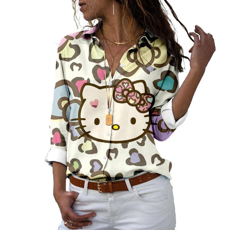Sanrio Hello Kitty 3D Printing Spring Long Sleeve Button Comfort Shirt Top Home Casual Women Fashion
Sanrio Hello Kitty 3D Printing Spring Long Sleeve Button Comfort Shirt Top Home Casual Women Fashion