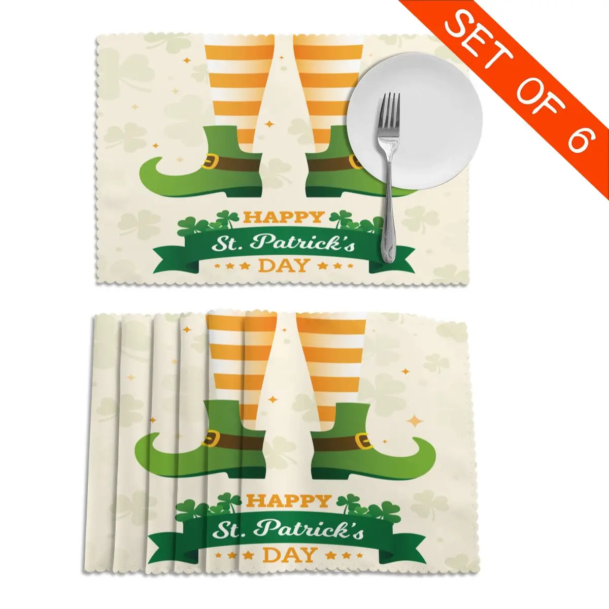 Set of 6 St Patricks Day Placemats for Dining Table Place Mat in Kitchen Accessories Cup Wine Mat
Set of 6 St Patricks Day Placemats for Dining Table Place Mat in Kitchen Accessories Cup Wine Mat