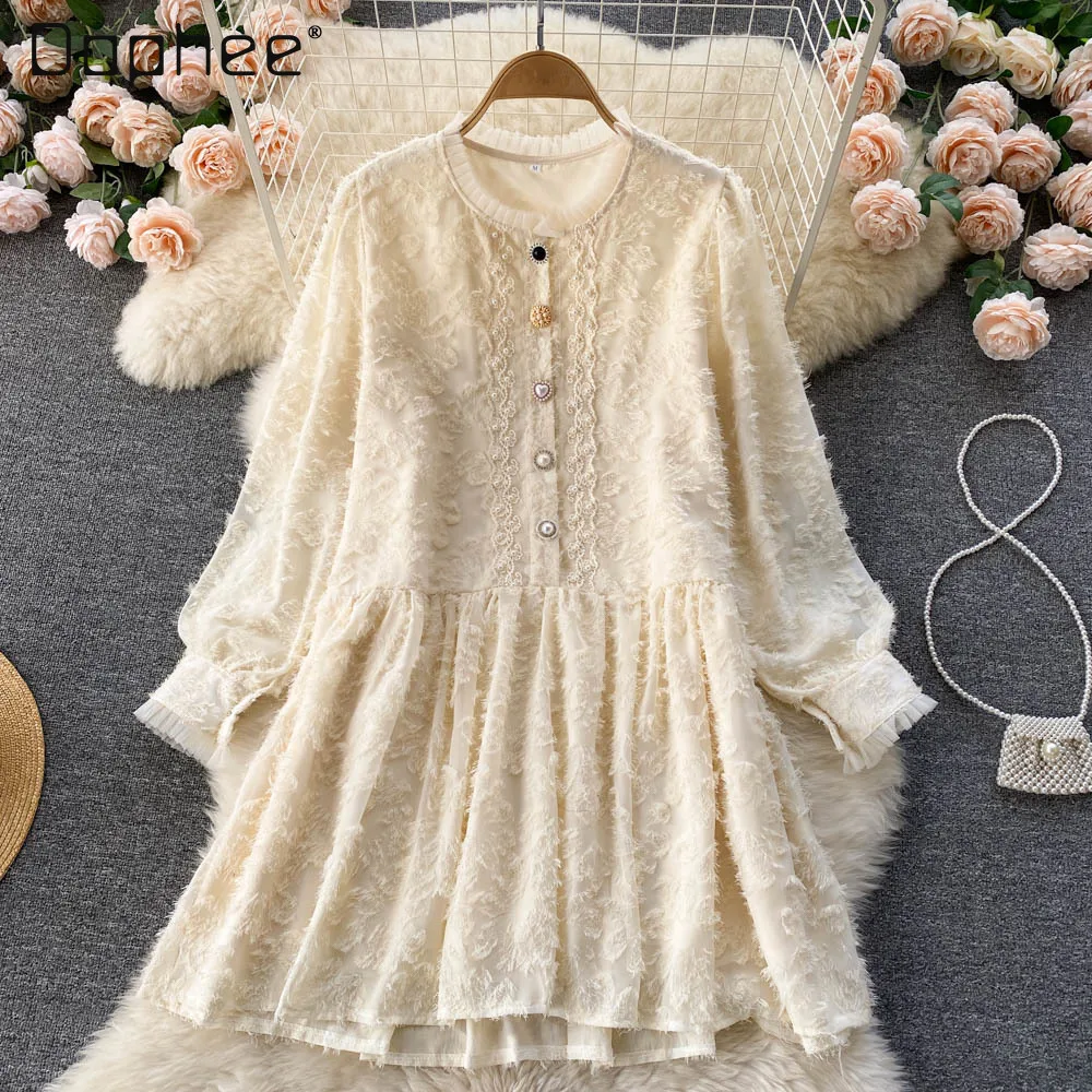 Элегантное женское жаккардовое белое кружевное мини-платье в Корейском стиле милые облегающие короткие платья абрикосового цвета с длинны... 
Элегантное женское жаккардовое белое кружевное мини-платье в Корейском стиле милые облегающие короткие платья абрикосового цвета с длинны...