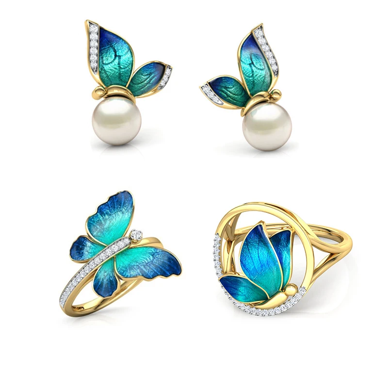 Creative Butterfly Painting Oil Women's Ring European and American Engagement Party Jewelry Hand Accessories
Creative Butterfly Painting Oil Women's Ring European and American Engagement Party Jewelry Hand Accessories