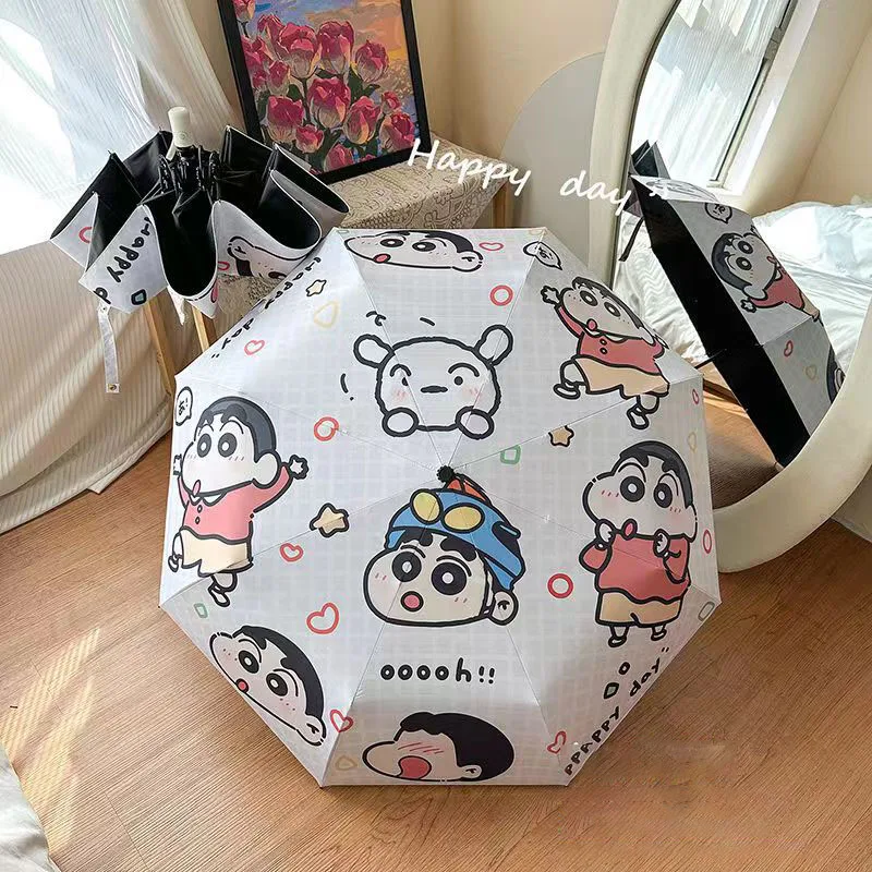 Милый мультяшный Crayon Shin-Chan полностью автоматический складной маленький Зонт