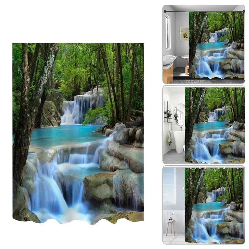 3D Waterfall Scenery Waterproof Shower Curtain Colorful Landscape Bathroom Curtain Decor Set with Hooks Home Decor Curtain
3D Waterfall Scenery Waterproof Shower Curtain Colorful Landscape Bathroom Curtain Decor Set with Hooks Home Decor Curtain