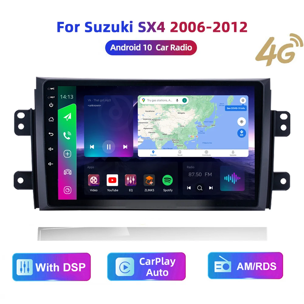 HD мультимедийный автомобильный стерео-радиоприемник Android видеонаблюдение GPS Carplay 4G AM/RDS/DSP для Suzuki SX4 2006-13 Fiat Sedici 2005-14
HD мультимедийный автомобильный стерео-радиоприемник Android видеонаблюдение GPS Carplay 4G AM/RDS/DSP для Suzuki SX4 2006-13 Fiat Sedici 2005-14
