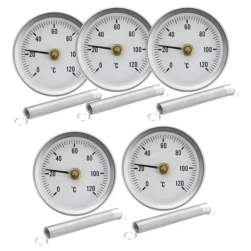 63Mm Pipe Clip-On Dial Thermometer Temperature Round Plate Gauge With Spring,Range 0-120℃, Aluminum Case, 10Pcs Set
63Mm Pipe Clip-On Dial Thermometer Temperature Round Plate Gauge With Spring,Range 0-120℃, Aluminum Case, 10Pcs Set