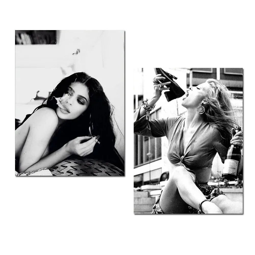 Fashion Middle Finger Women Poster Prints Black White Girl Drinking Wall Art Picture for Teen Room Decor Canvas Painting
Fashion Middle Finger Women Poster Prints Black White Girl Drinking Wall Art Picture for Teen Room Decor Canvas Painting