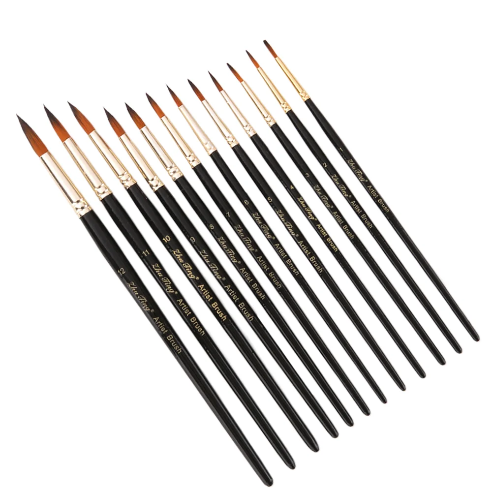 12pcs Nylon Brushes Wood Handle Two-tone Brushes Artist Detail Brushes For Acrylic
12pcs Nylon Brushes Wood Handle Two-tone Brushes Artist Detail Brushes For Acrylic