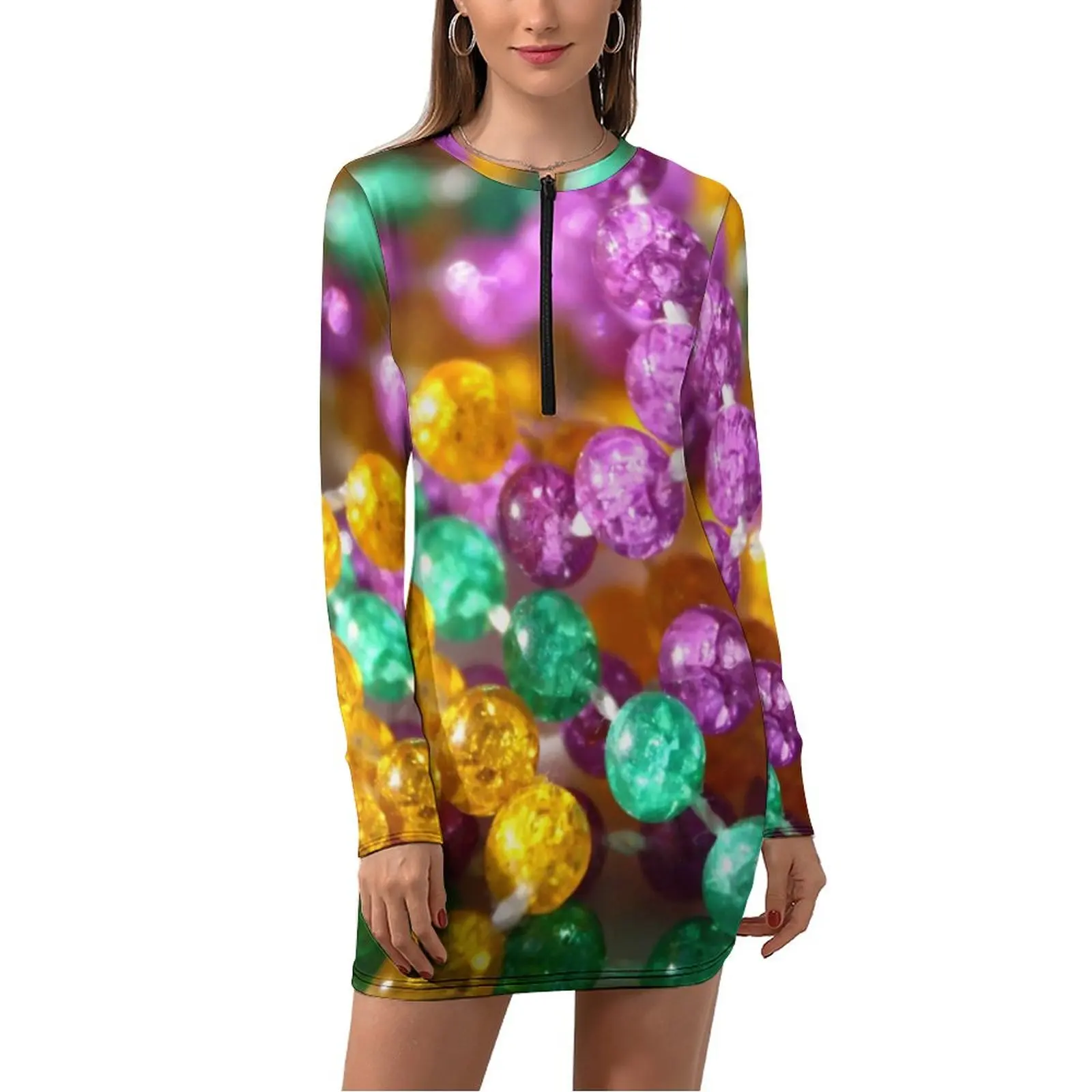 Neon Beads Print Dress Woman Purple Yellow Green Street Fashion Bodycon Dress Long Sleeve Elegant Dresses Oversized Vestidos
Neon Beads Print Dress Woman Purple Yellow Green Street Fashion Bodycon Dress Long Sleeve Elegant Dresses Oversized Vestidos