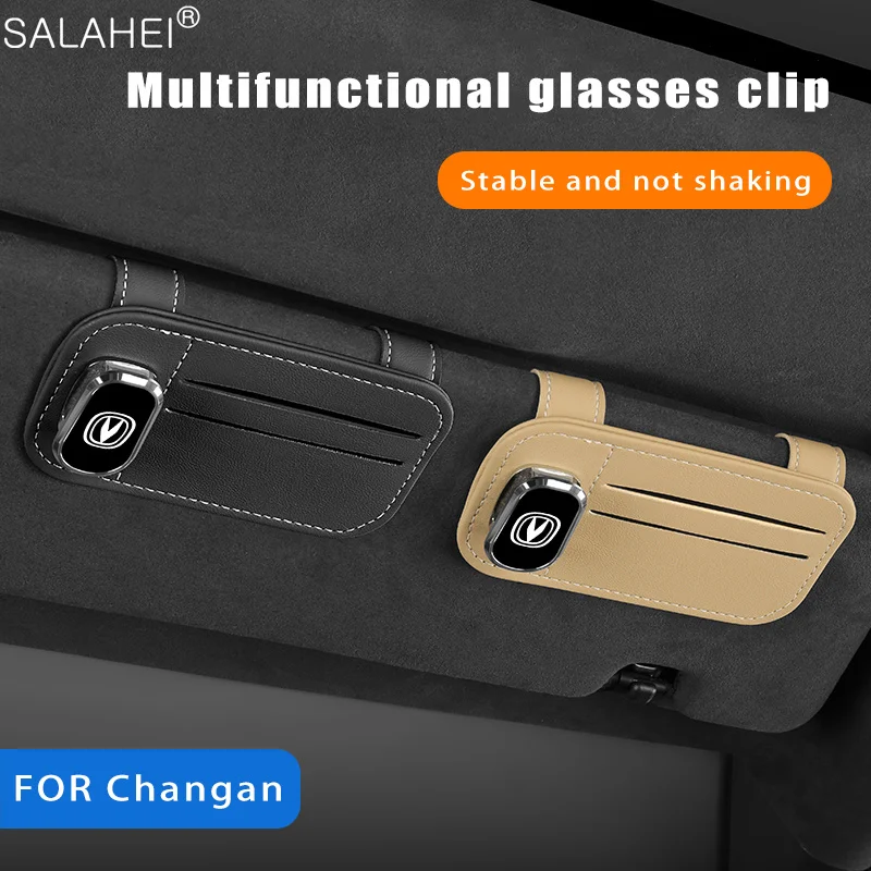 

Leather Car Sun Visor Storage Pocket Glasses Clip Holder For Changan CS75 CS35 CS15 CS95 PLUS RAETON CX70 CS55 EADO CX20 Alsvin