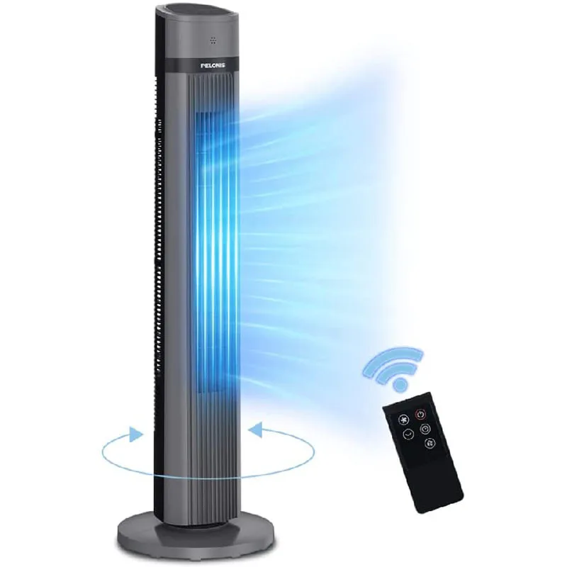 

PELONIS Swing Tower Fan with Remote Control 40" Quiet Tower Fan with 3 Speed Settings and 3 Modes 15 Hour Timer LED Display